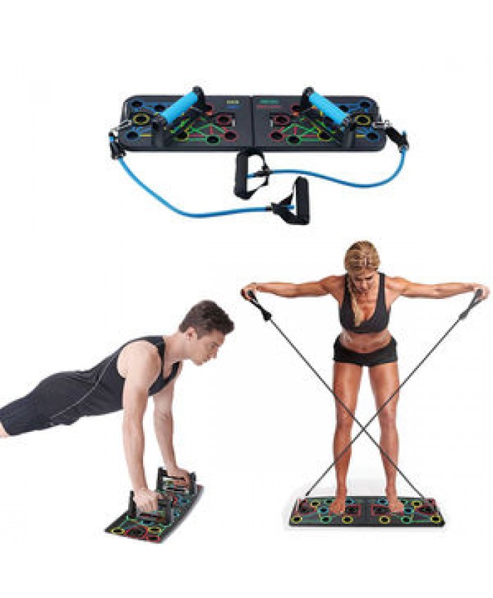 Multifunctional Power Press Push Up Board with Fitness Resistance Band