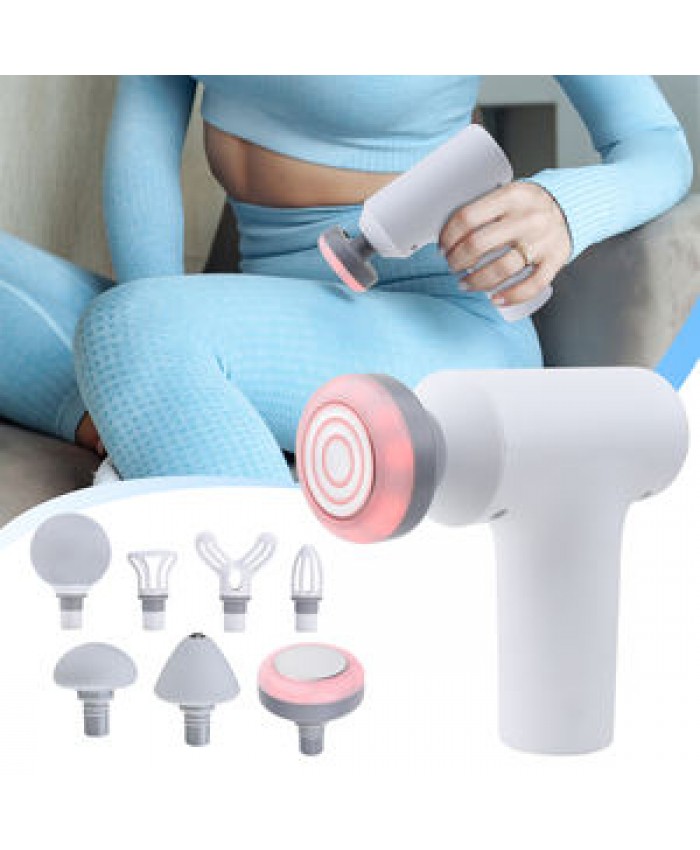 Best Selling Rechargeable 1300mAh Timer Mini Fascia Gun Muscle Massage Gun with heated massage heads