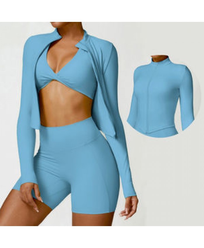 New Design Long Sleeve Activewear Sports Jacket Gym Fitness Clothes Outer Wear Yoga Training Fitness Jacket