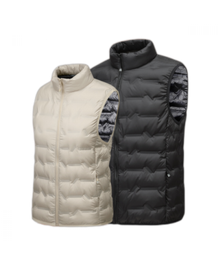Custom Logo Unisex Lightweight Outer Wear with Turtleneck 80% Warm Windproof Men Women Down Vest