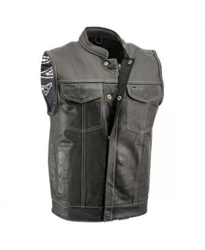 New Wholesale Men's Tactical Motorcycle 100% Real Leather Vest Motorbike Club Wears Biker Waistcoat Jackets
