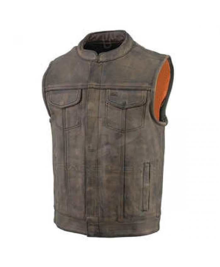 Fashion Wear 2023 High Quality Leather Vests Breathable Customized Good Quality Top Design Leather Vest