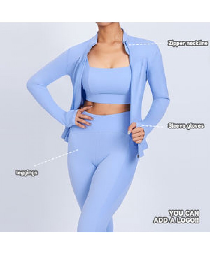 Luckpanther Yoga Workout Compression Full Zip Up Sleeve Sports Jacket Running Fitness Tracksuit Female Long Sleeve Outer Wear