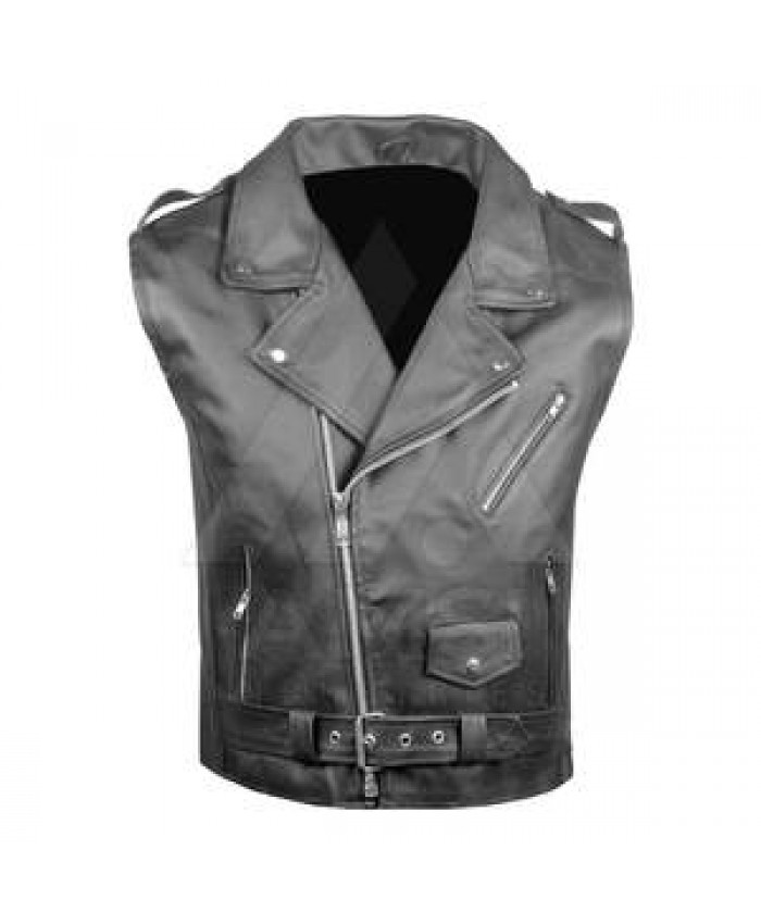 2024 New Style Men Leather Vest Outdoor Wear Men Leather Vest