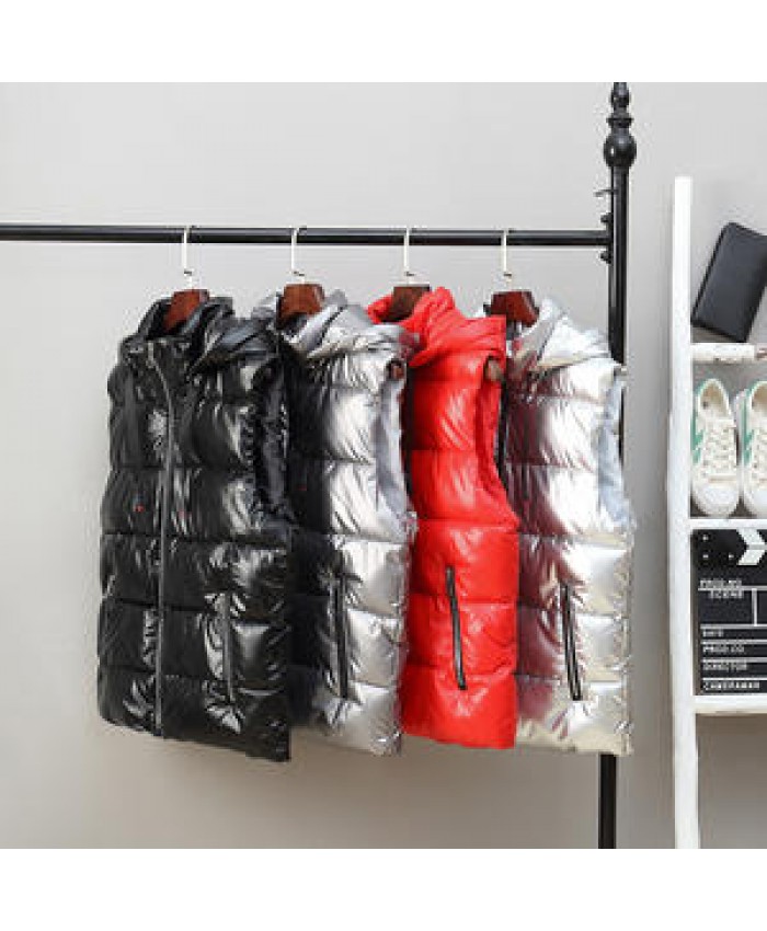 M-5XL men's vest autumn and winter bright coat down cotton vest warm Korean version trend outside wear couple vest
