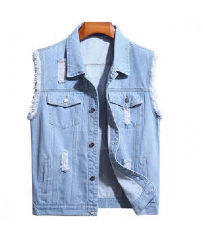 Wholesale Men Jeans Vest Casual Wear Jeans Vest For Men Customized Jeans Vest