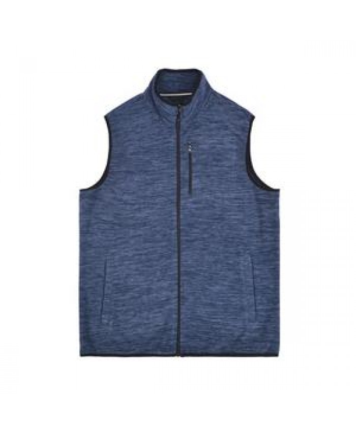 Casual Sports Active Wear Men's Full Zip Up Sleeveless Polar Fleece Vest with Nylon Zipped Pocket