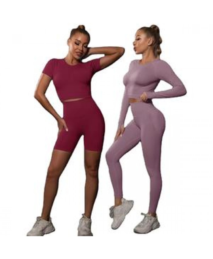 Gym Wear Slim Scrunch Butt Activewear Sets Seamless Fitness Women Sportswear Fitness 2 Piece Set