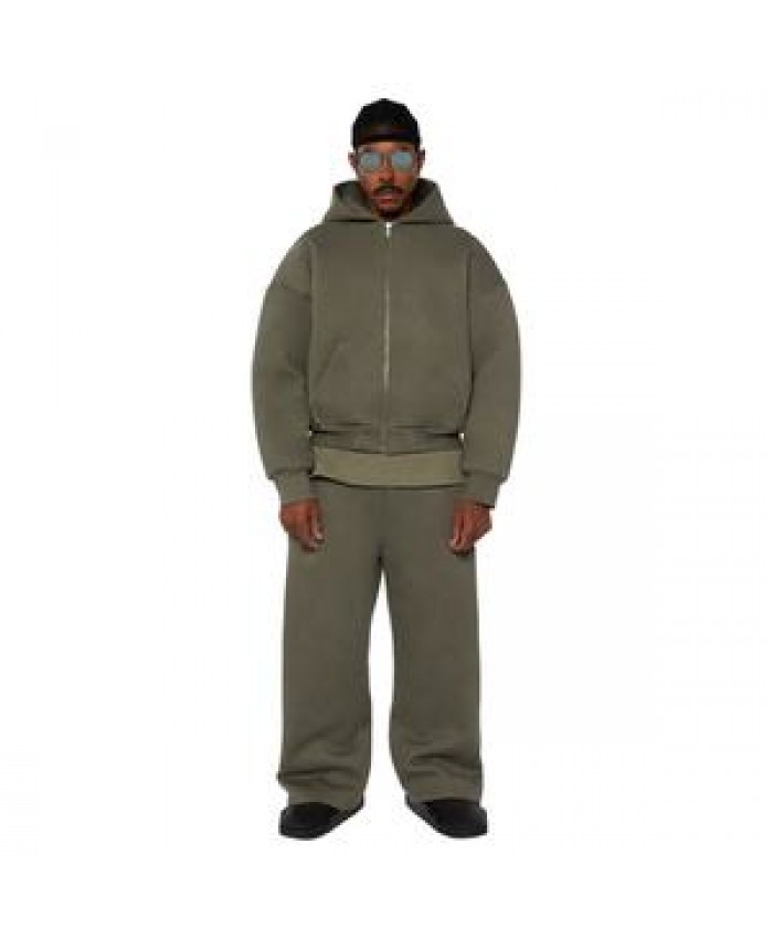 Custom Manufacturer Y2K Men French Terry 100% Cotton Oversized 3D Logo full zip up hoodie and jogger set tracksuit