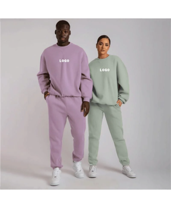 Unisex Crewneck Sweatshirt and Sweatpants Jogger Set For Sport Training&Jogging Wear Sweatsuit Tracksuit Suits Custom Print Logo