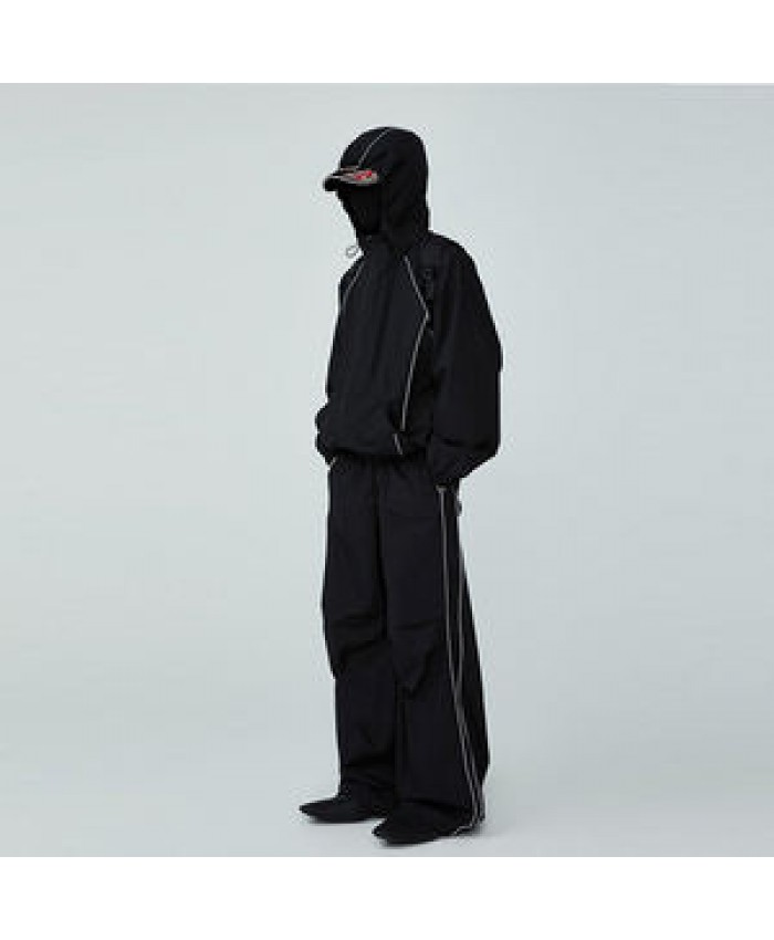 New Fashion Oversized Track Suit Nylon 2 Piece Jogging Set Reflective Windbreaker Jacket Tracksuit For Men