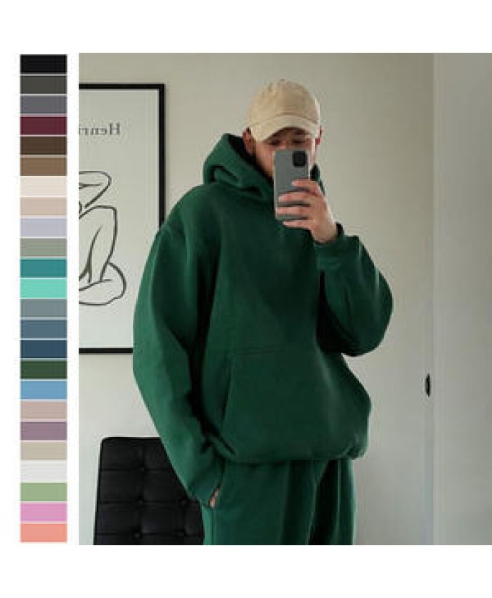 Custom Logo Tracksuit Unisex Sweatpants And Hoodie Set Embroidery Baggy Oversized Heavyweight Hoodie Men Sportswear Tracksuits