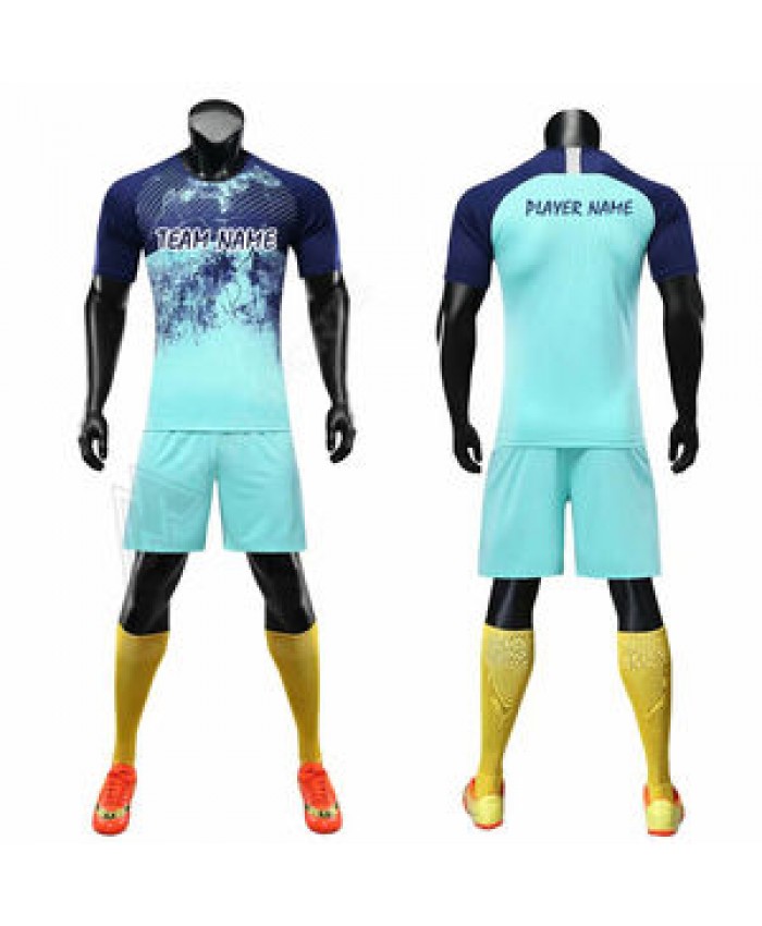 Professional custom sublimated Men kids Boys Soccer Jerseys Set Uniforms Soccer running Kit Breathable Football Shirt Tracksuit