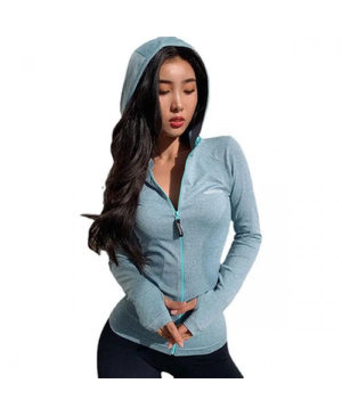 Higher Quality Yoga Clothes Absorbent Sports Jacket Elasticity Quick-drying Sportswear Hooded Yoga Wear Zipper Gym Top Yoga Top