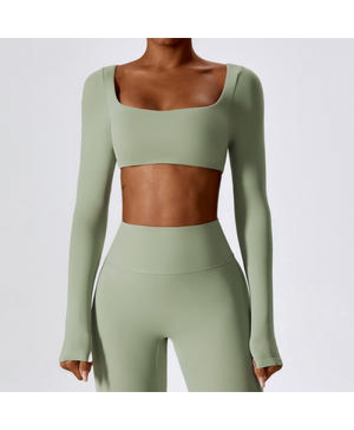 High Quality Long Sleeved Yoga Clothing Outdoor Running Sports T-Shirt Quick Drying Tight Fitness Clothing Women's Top