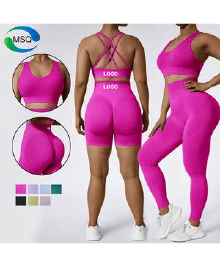 Fitness Clothing Woman 2024 Seamless Yoga Set Activewear Sports 3 Piece Gym Clothing Gym Fitness Set Yoga Sets