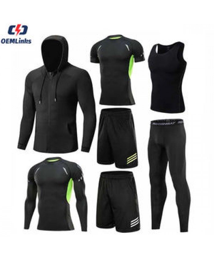 Custom Wholesale men fitness clothing quick dry compression gym fitness sets men Running Training Athletic Fitness clothing