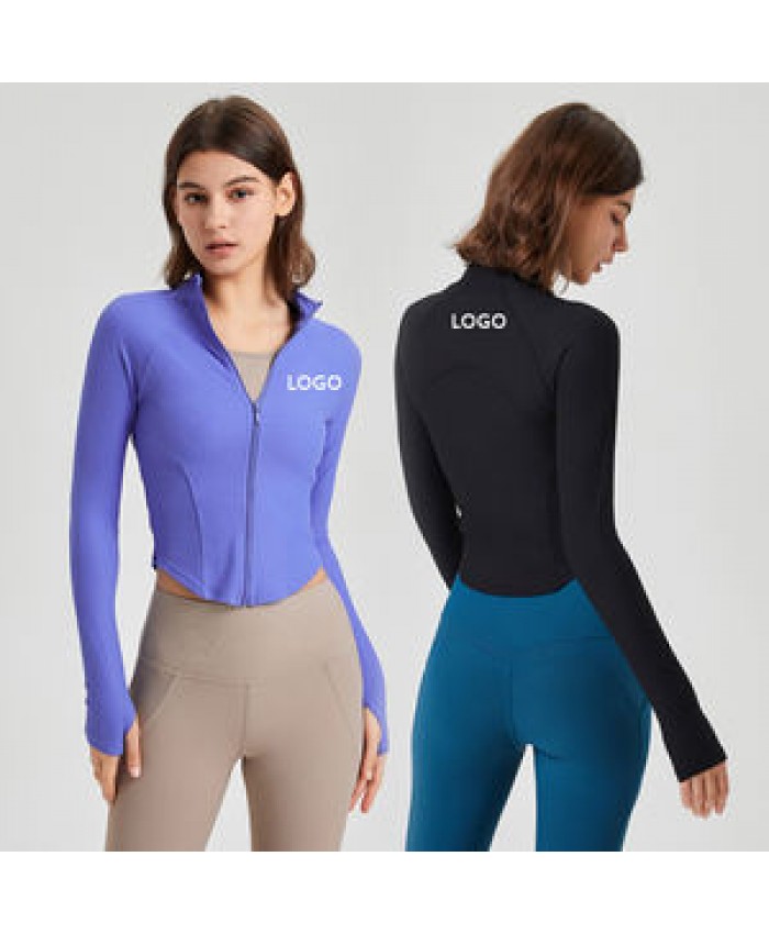 XW-WT2386 Shaping Clothing Women Casual Jacket Long-Sleeved Zipper Hooded Running Skin-Friendly Sports Fitness Top Yoga