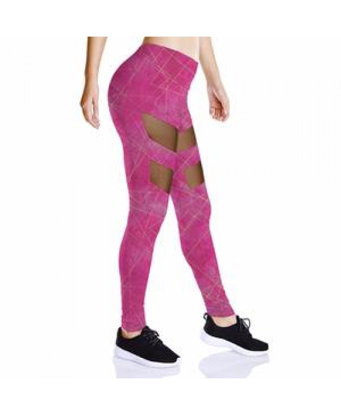 new products wholesale fitness clothing gym wear mesh yoga pants womens pink