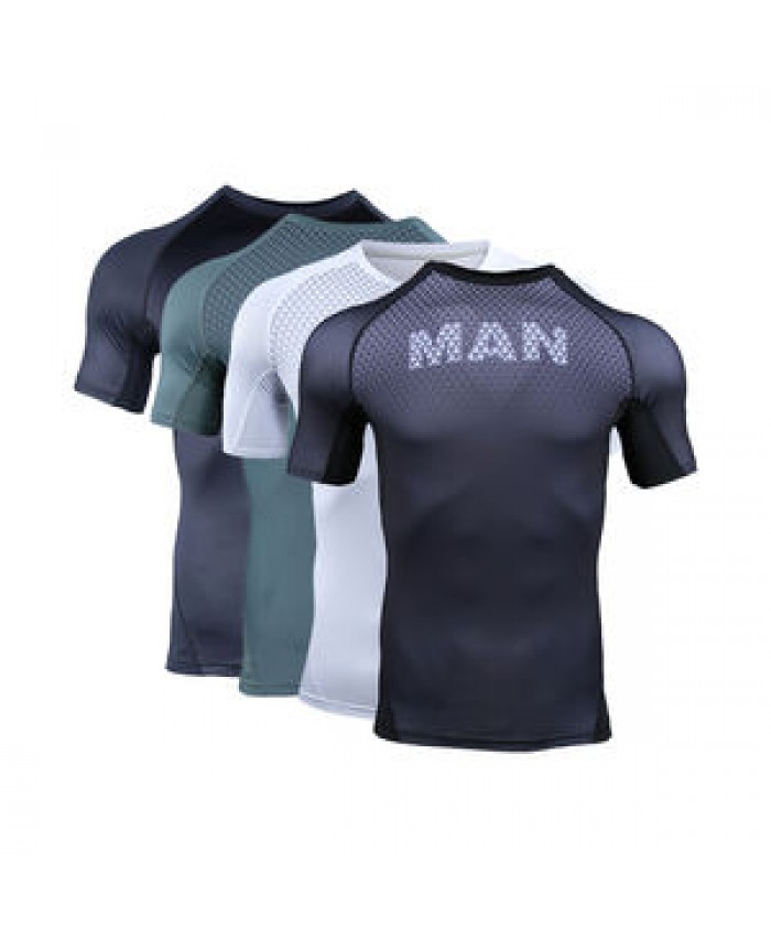 Factory Quick dry wholesale mens gym wear Short sleeve T-shirt custom LOGO top workout fitness clothes men pullover