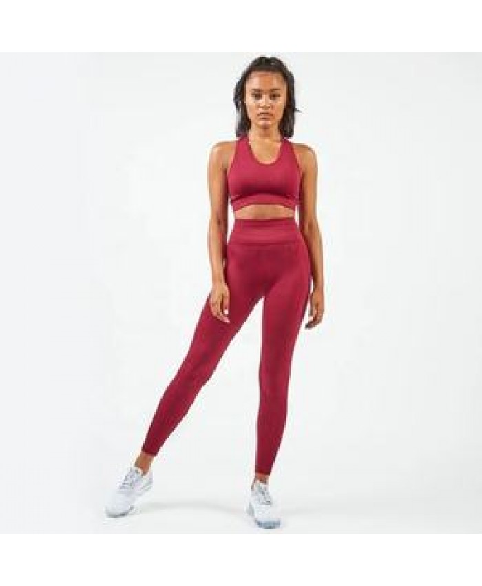 Custom Womens Seamless Gym Leggings + Bra Fitness Clothing