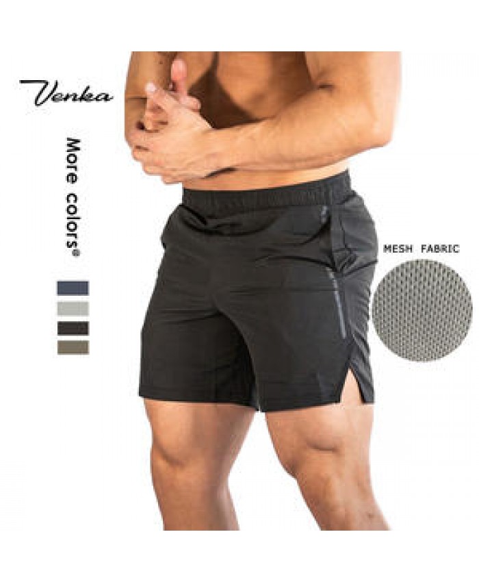Workout Fitness Clothing For Men's Shorts Solid Color Breathable High Quality Mucle Men's Sports Shorts