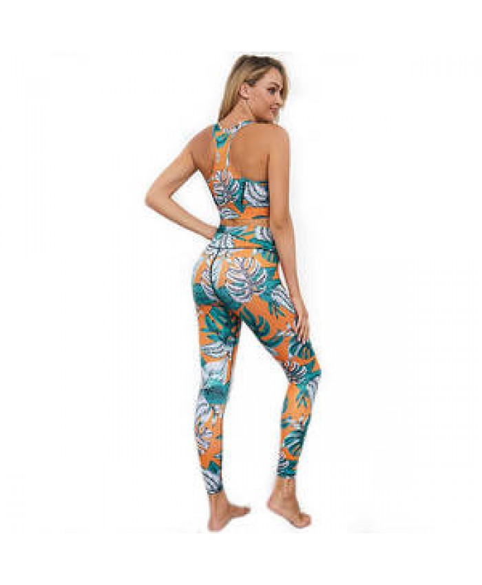 Gym clothing custom printing fitness women gym sports bra and leggings yoga sets